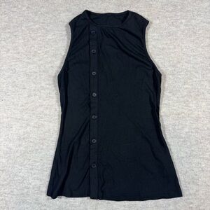 Vintage Black Button-Front Tank Top
